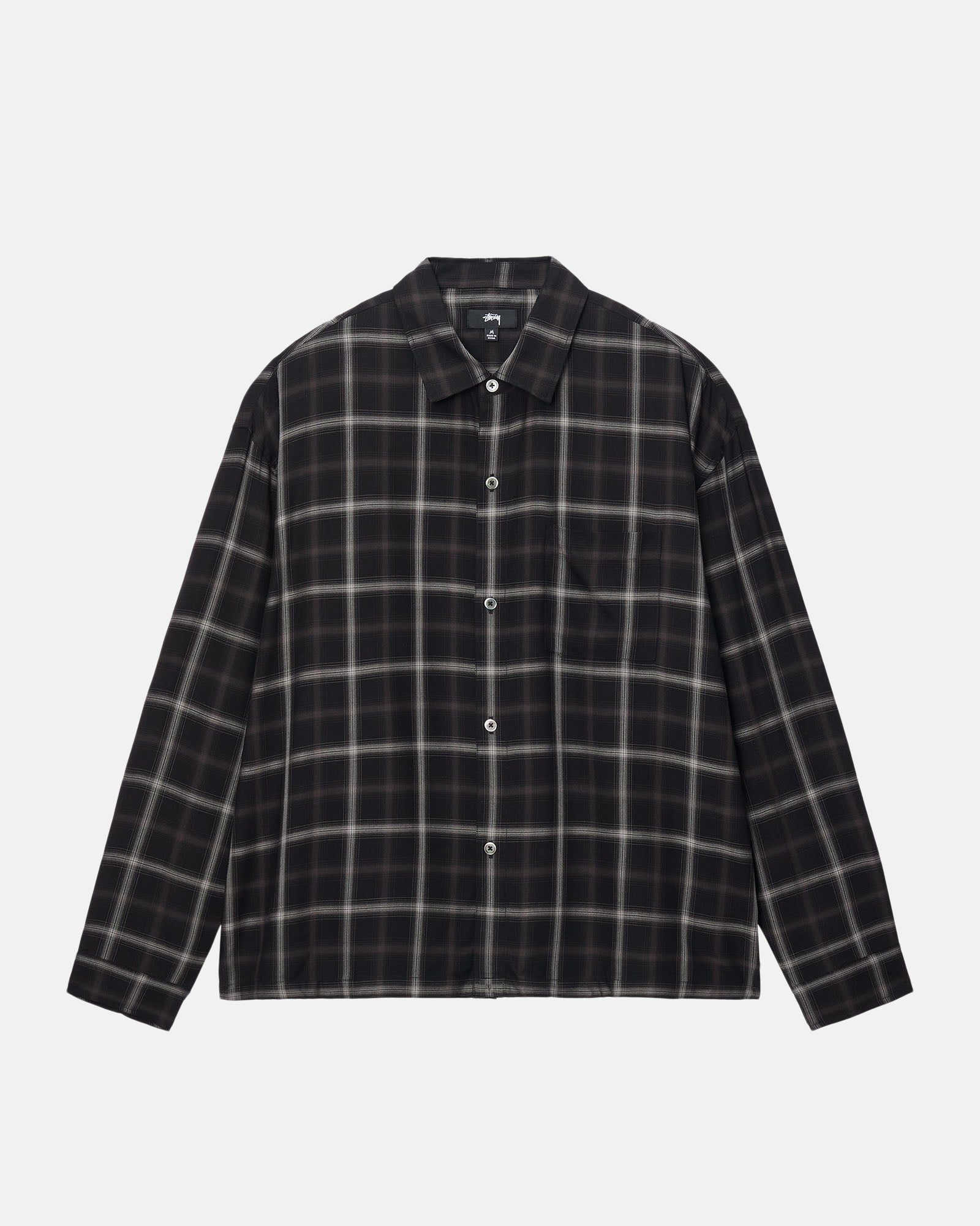 SHADOW PLAID RAYON SHIRT